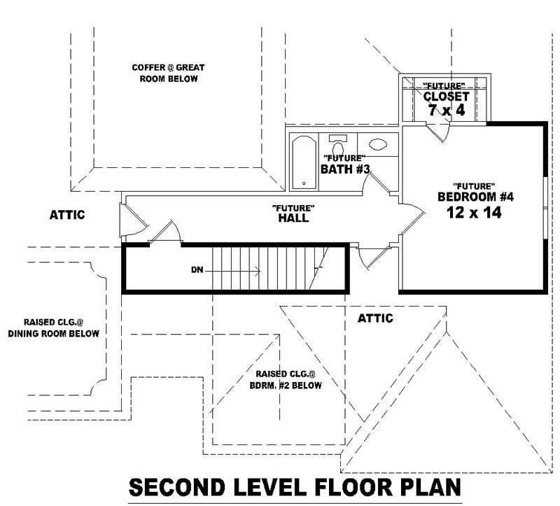 Floor Plan Second Story of Country Plan #170-2511