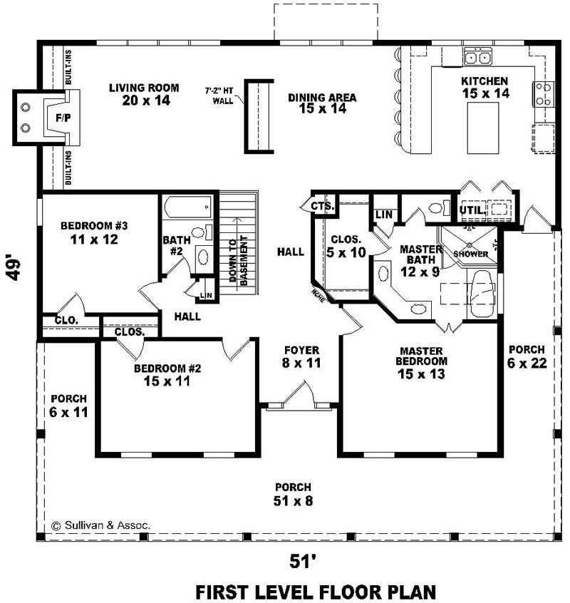 Floor Plan First Story of Country Plan #170-2515