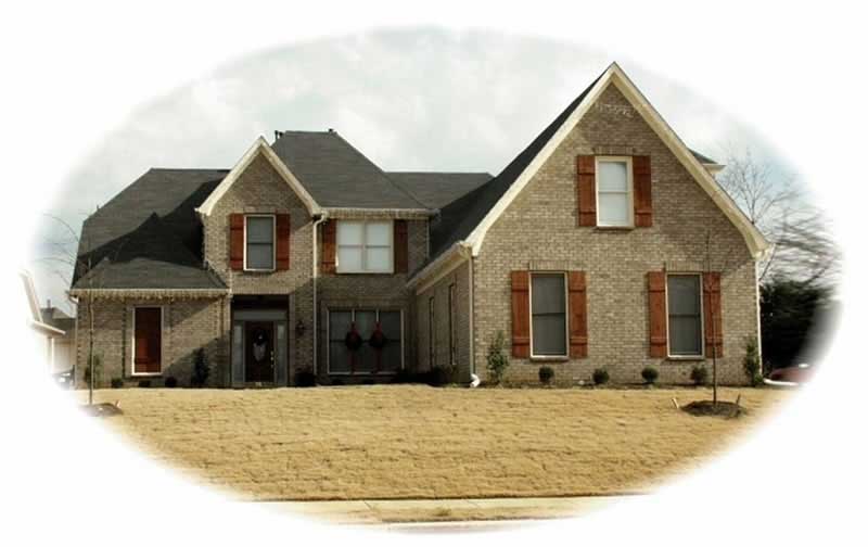 Front view of French home (ThePlanCollection: House Plan #170-2517)