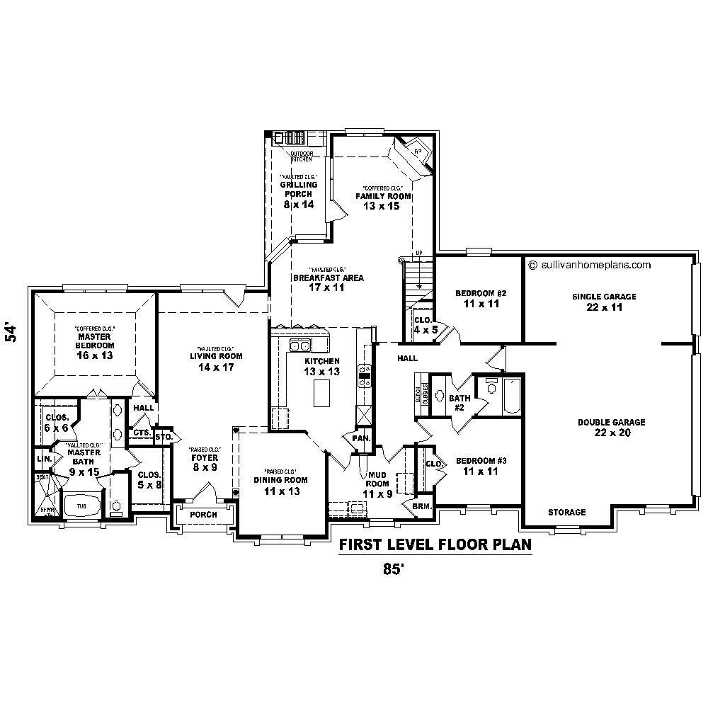 Floor Plan First Story of Cape Cod Plan #170-2589