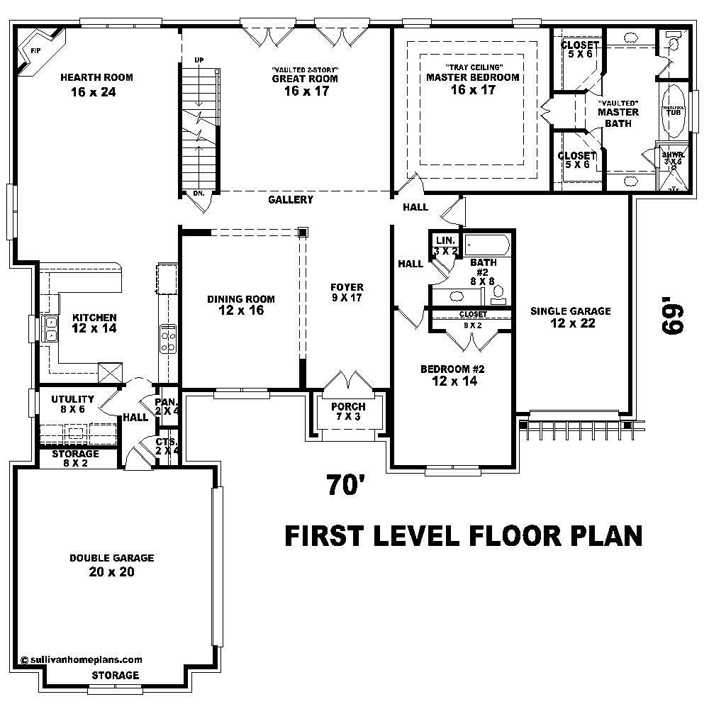 Floor Plan First Story of Country Plan #170-2590