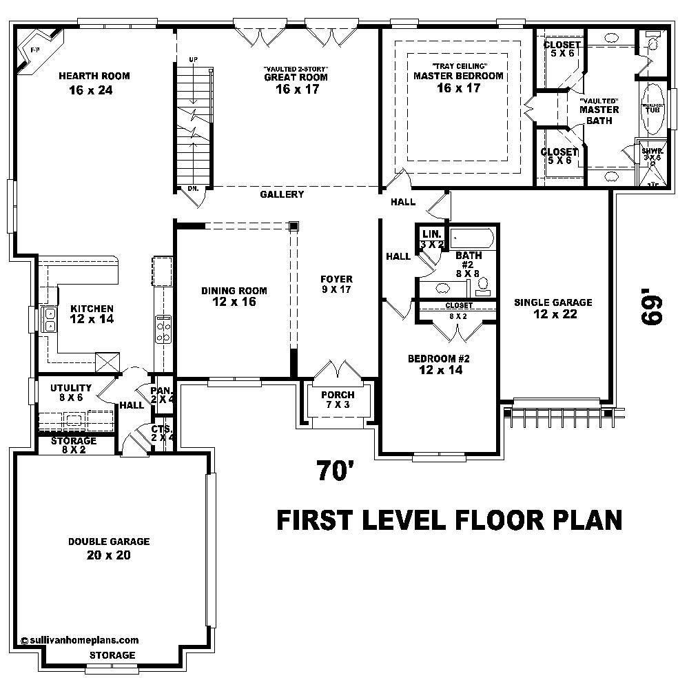 Floor Plan First Story of Country Plan #170-2591