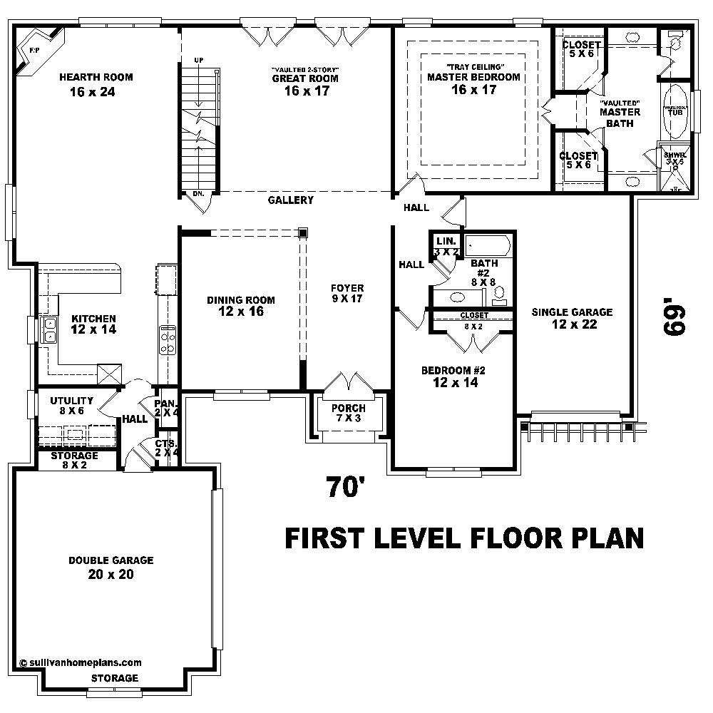 Floor Plan First Story of Country Plan #170-2592