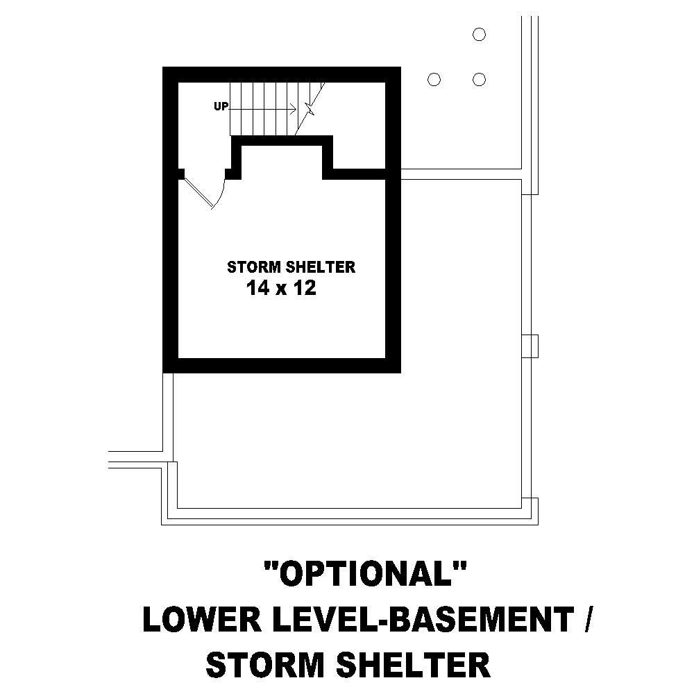 Floor Plan Basement of Cape Cod Plan #170-2593