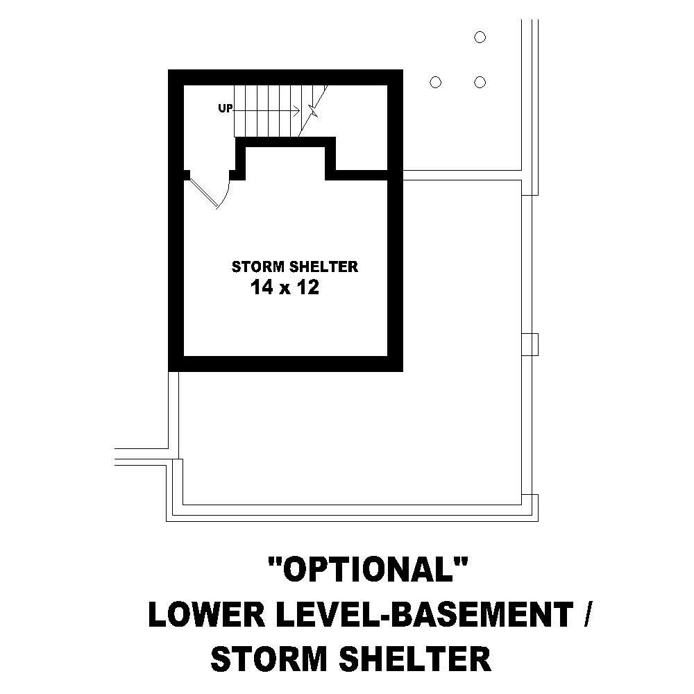 Floor Plan Basement of Cape Cod Plan #170-2594