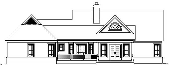 Home Plan Rear Elevation of this 3-Bedroom,2743 Sq Ft Plan -170-2594