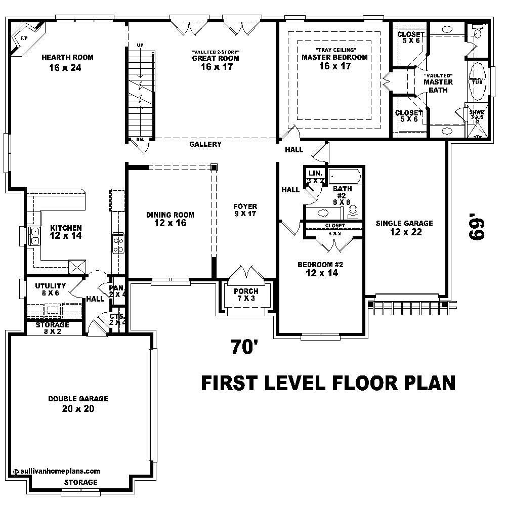 Floor Plan First Story of Country Plan #170-2595