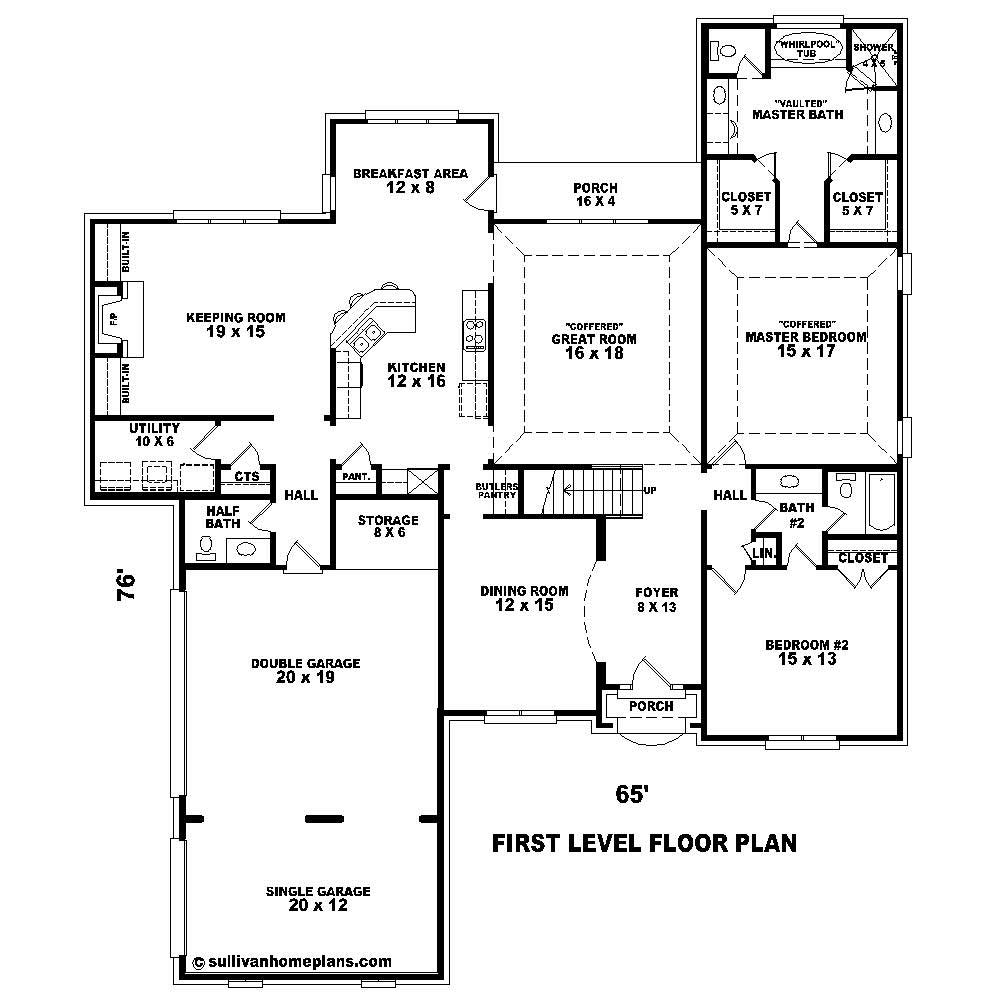 Floor Plan First Story of French Plan #170-2611
