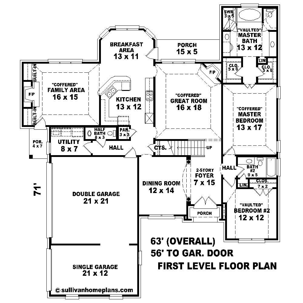 Floor Plan First Story of Country Plan #170-2630