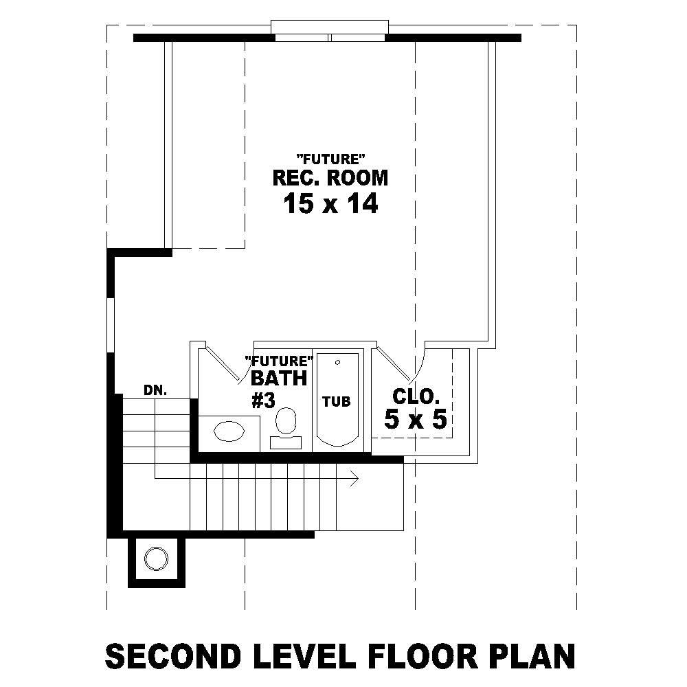Floor Plan Second Story of Cape Cod Plan #170-2633