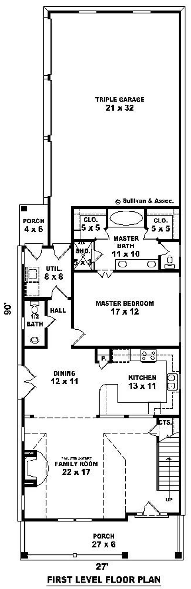 Floor Plan First Story of Ranch Plan #170-2638