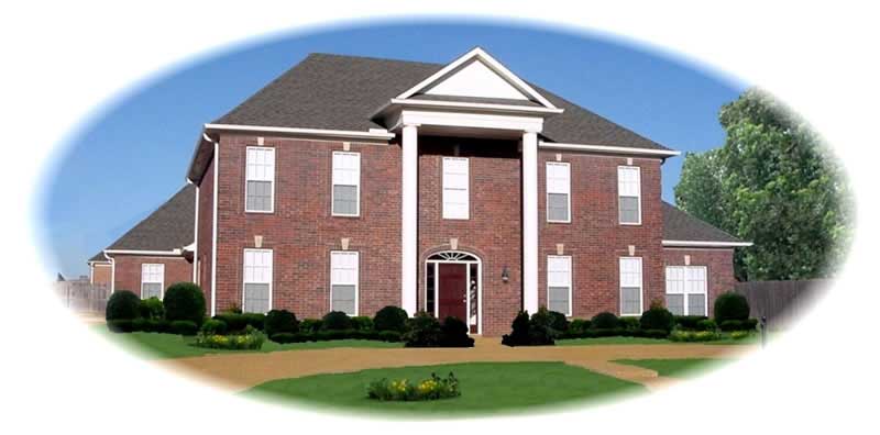 Front view of French home (ThePlanCollection: House Plan #170-2645)