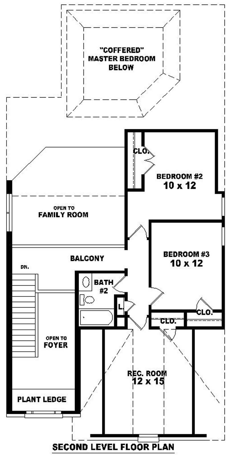 Floor Plan Second Story of French Plan #170-2646