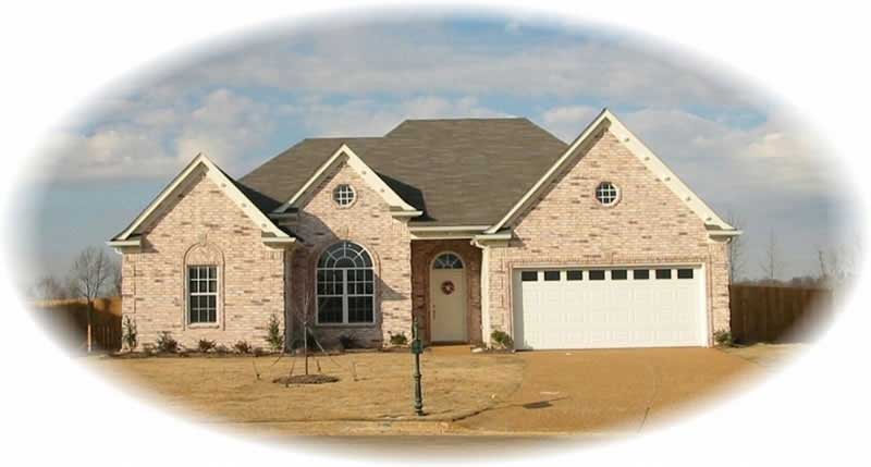 Front view of French home (ThePlanCollection: House Plan #170-2647)