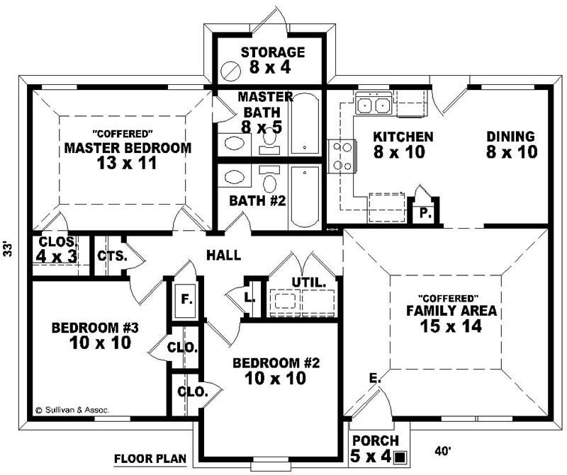 Floor Plan First Story of Small House Plans #170-2702