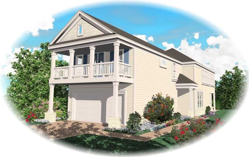 Front view of Coastal home (ThePlanCollection: House Plan #170-2704)