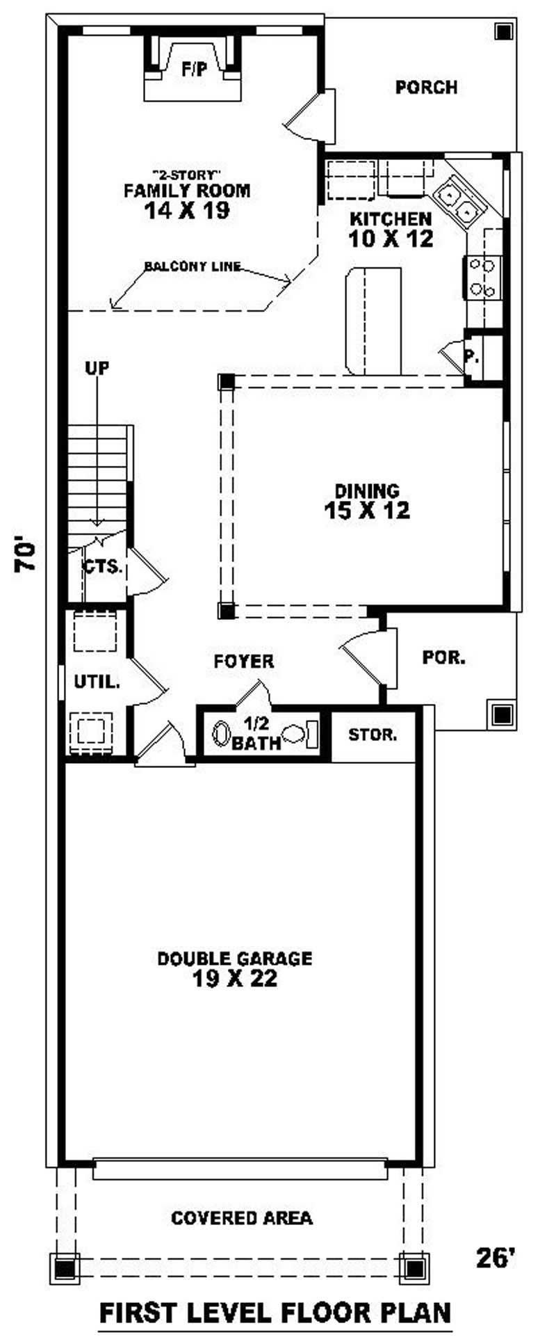Floor Plan First Story of Coastal Plan #170-2704