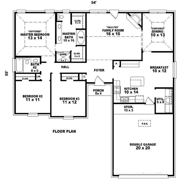 Floor Plan First Story of Southern Plan #170-2719