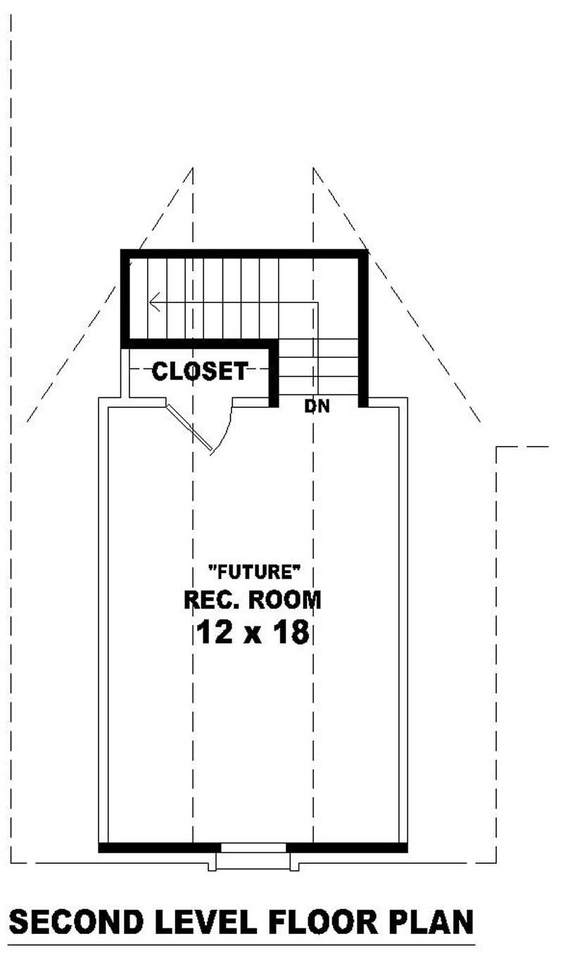 Floor Plan Second Story of French Plan #170-2731