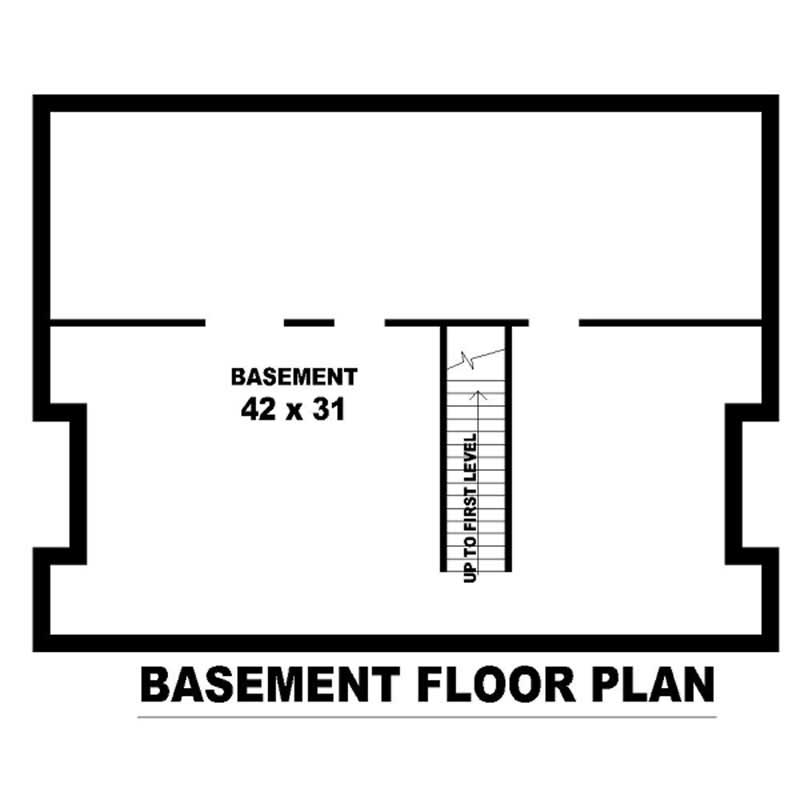 Floor Plan Basement of Country Plan #170-2772