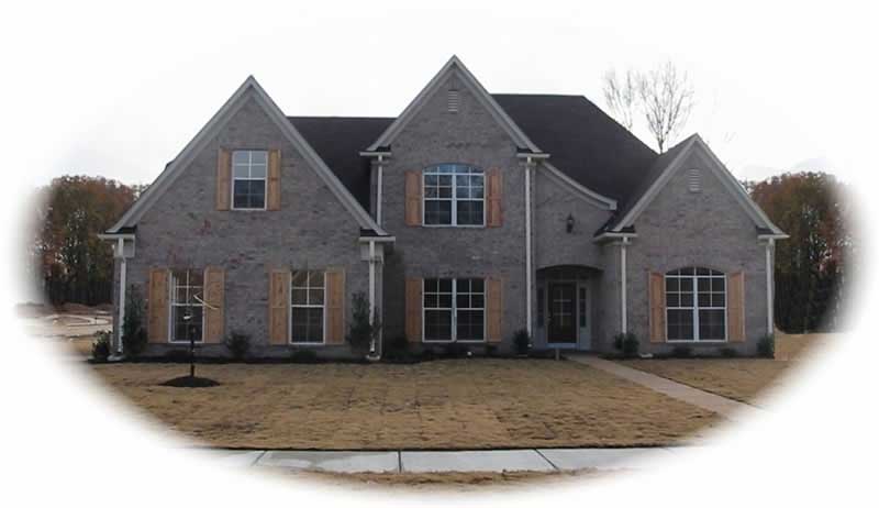 Front view of French home (ThePlanCollection: House Plan #170-2782)