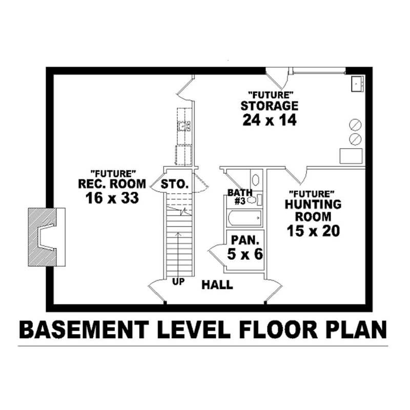 Floor Plan Basement of Country Plan #170-2785