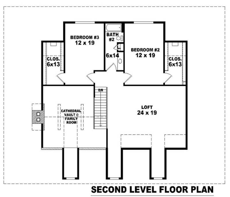 Floor Plan Second Story of Country Plan #170-2785