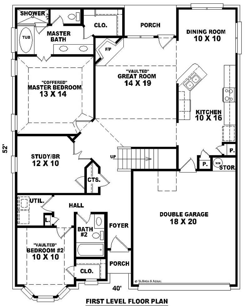 Floor Plan First Story of Small House Plans #170-2787