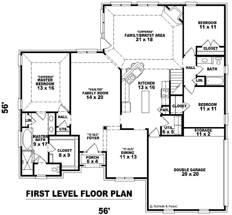 Floor Plan First Story of French Plan #170-2791
