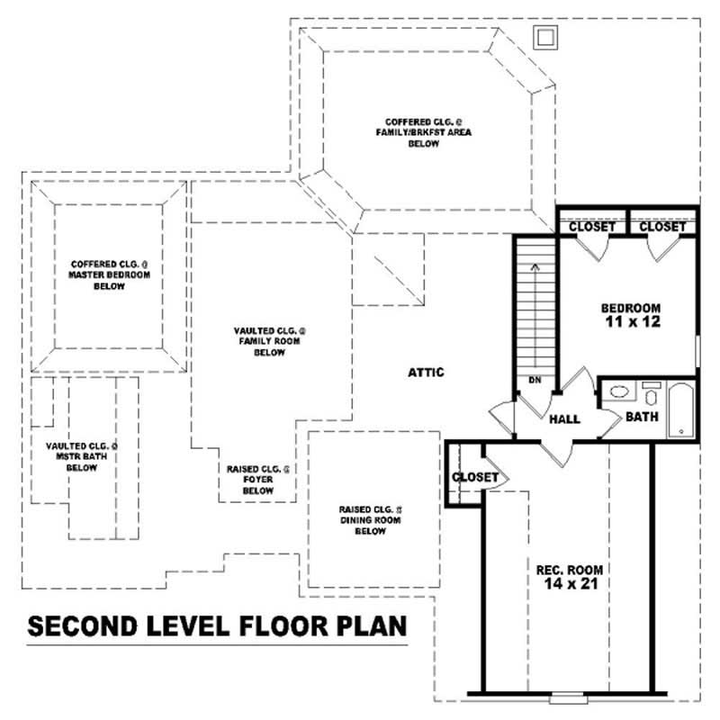 Floor Plan Second Story of French Plan #170-2791