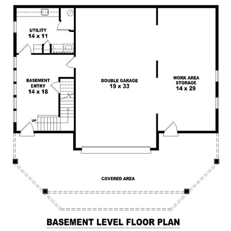 Floor Plan Basement of Vacation Homes Plan #170-2796