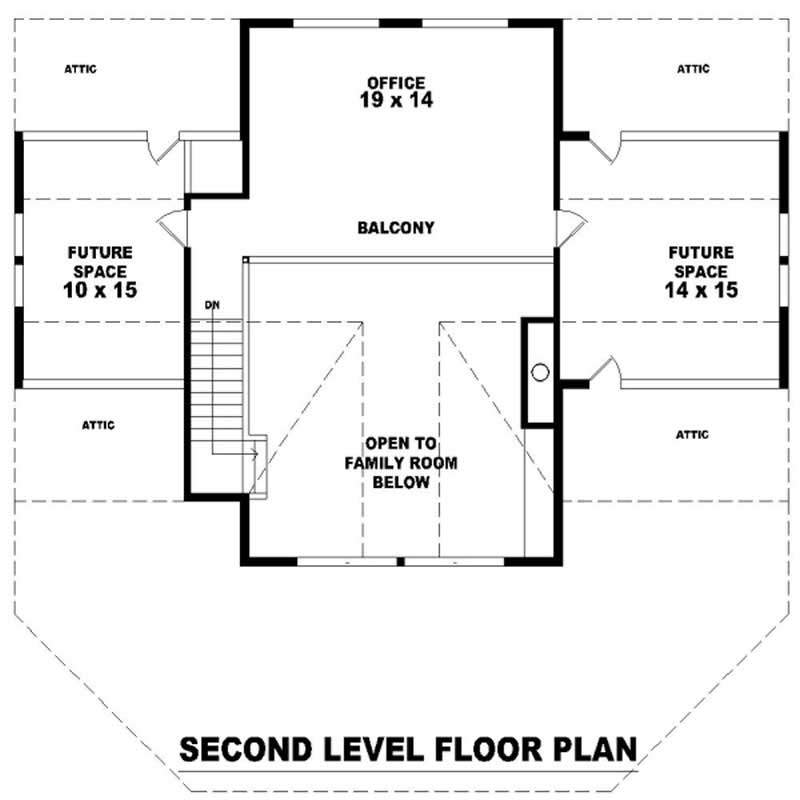 Floor Plan Second Story of Vacation Homes Plan #170-2796