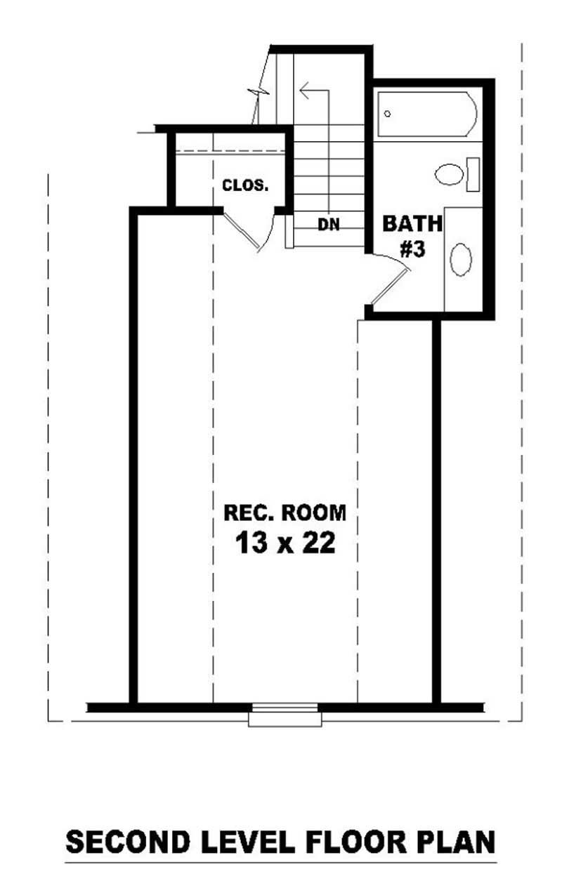 Floor Plan Second Story of French Plan #170-2805