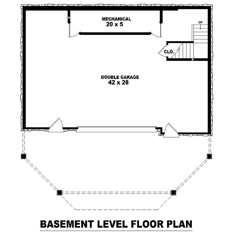 Floor Plan Basement of Country Plan #170-2835