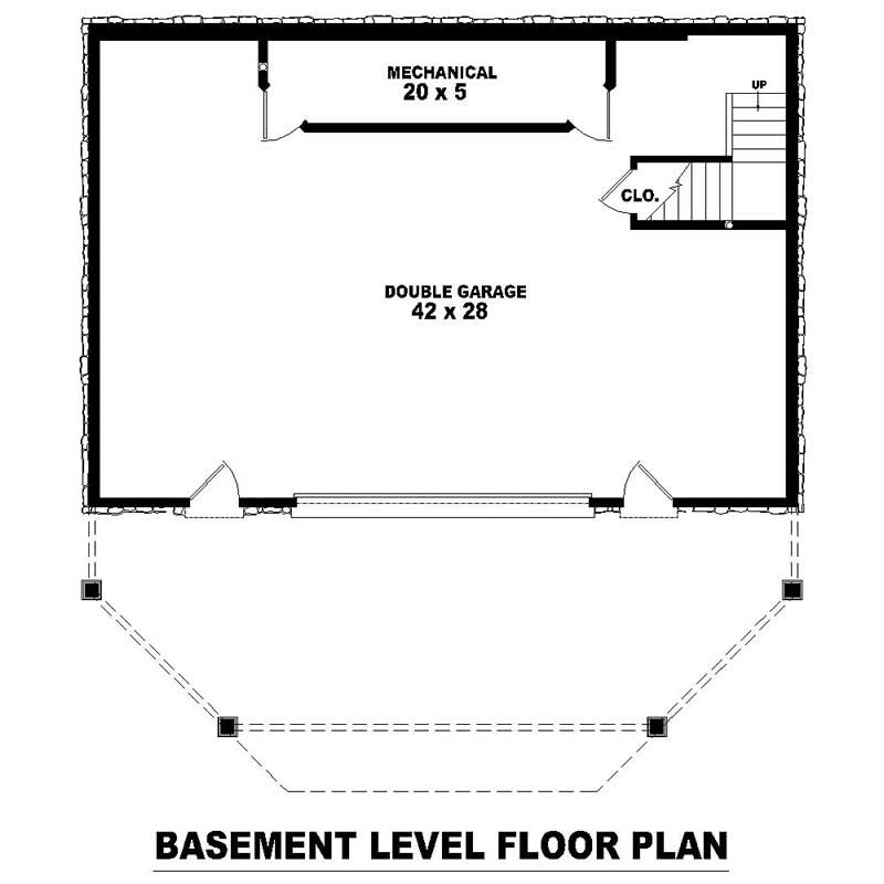Floor Plan Basement of Country Plan #170-2836