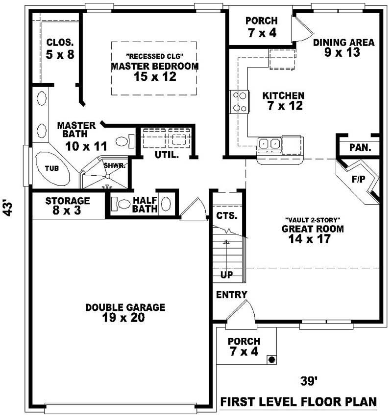 Floor Plan First Story of Plan #170-2847