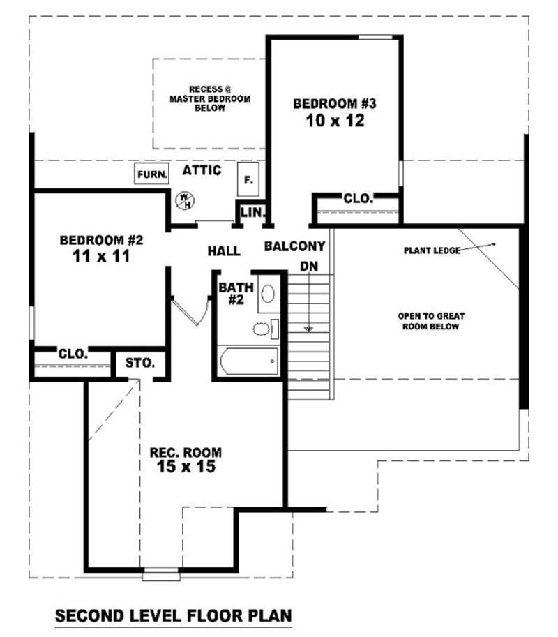 Floor Plan Second Story of Plan #170-2847