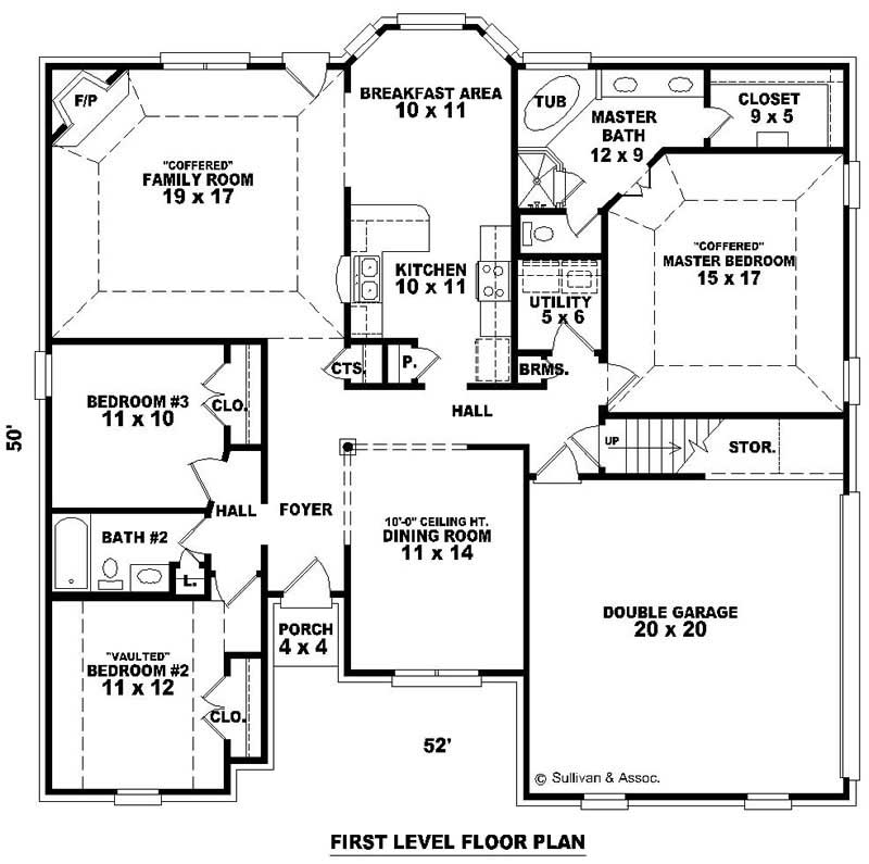 Floor Plan First Story of French Plan #170-2861