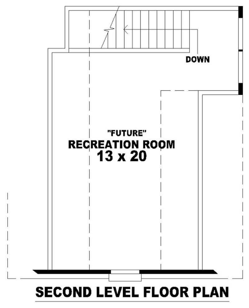 Floor Plan Second Story of French Plan #170-2861