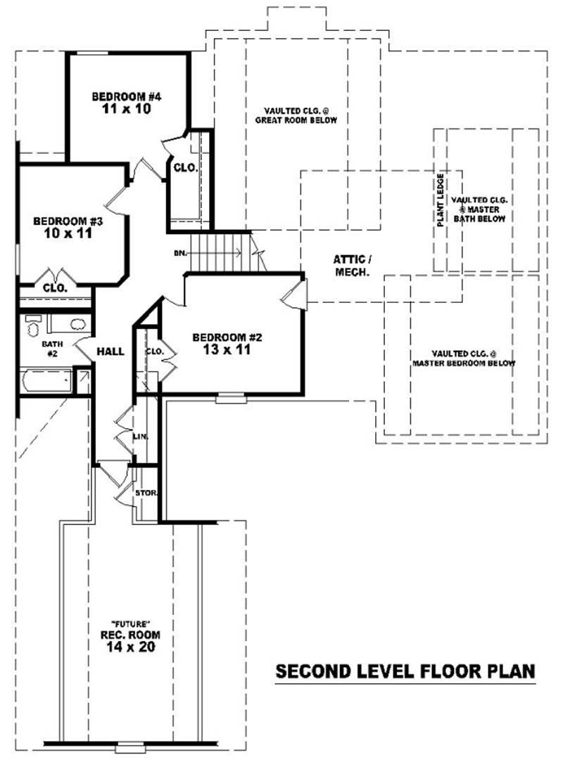 Floor Plan Second Story of Country Plan #170-2863