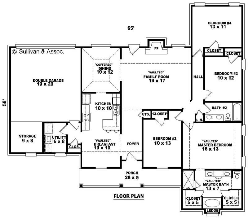 Floor Plan First Story of Country Plan #170-2866