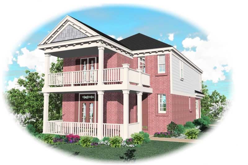 Front view of Coastal home (ThePlanCollection: House Plan #170-2879)