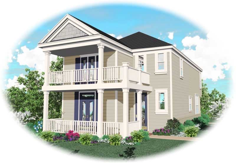 Front view of Coastal home (ThePlanCollection: House Plan #170-2880)