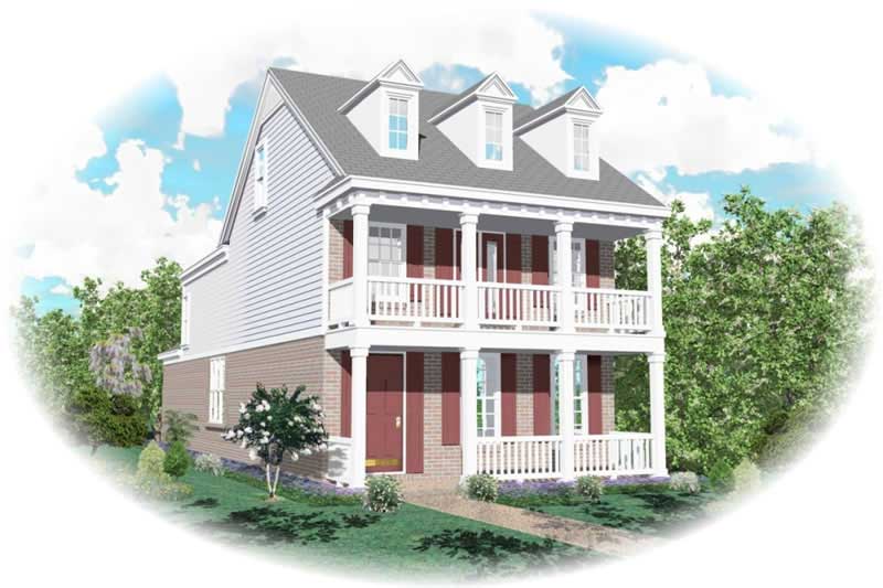 Front view of Cape Cod home (ThePlanCollection: House Plan #170-2881)