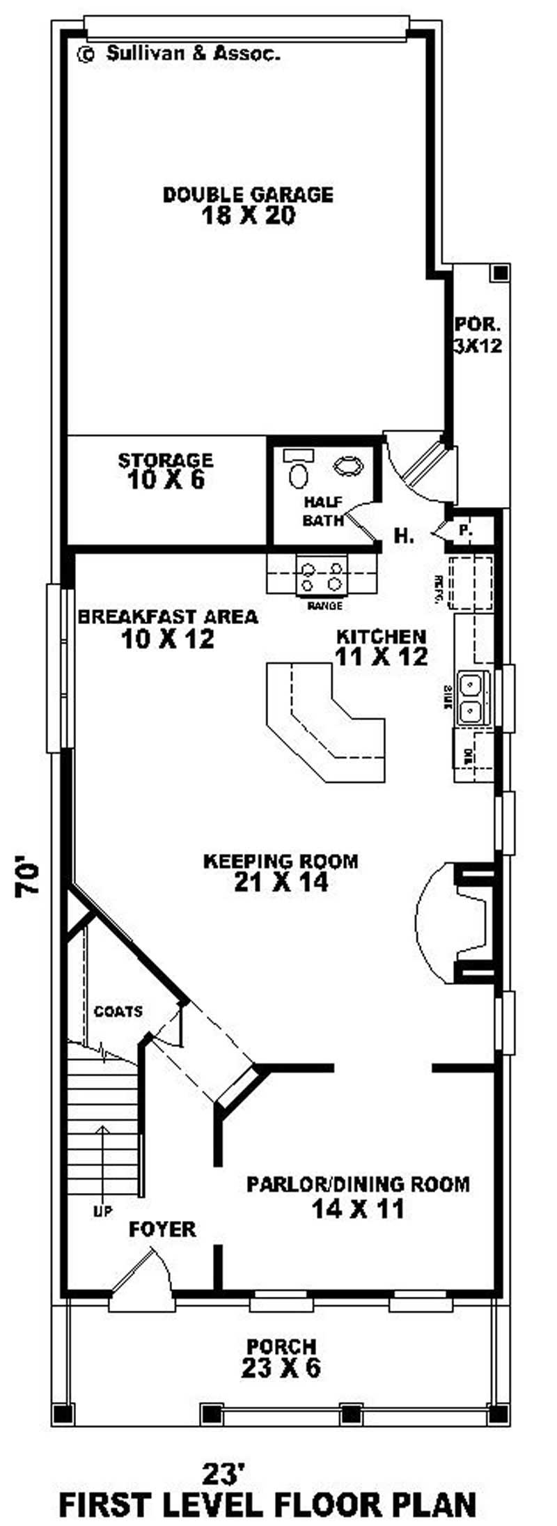 Floor Plan First Story of Cape Cod Plan #170-2881