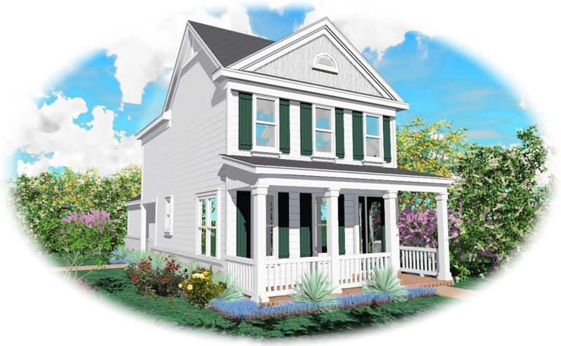 Front view of Coastal home (ThePlanCollection: House Plan #170-2889)