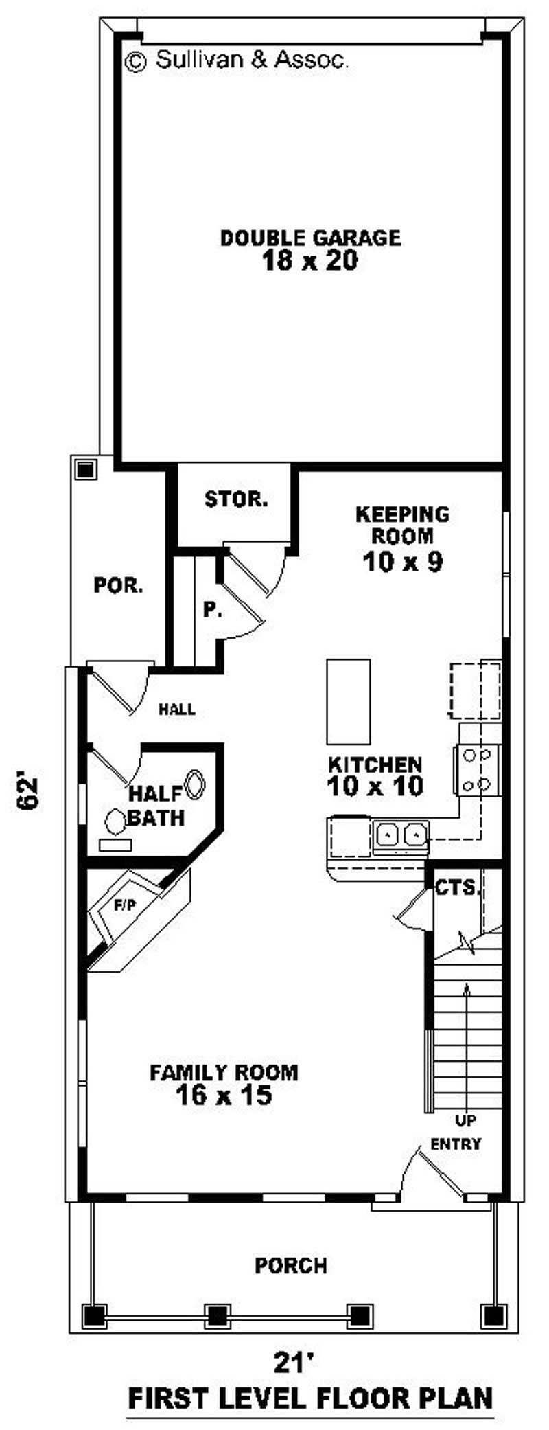 Floor Plan First Story of Coastal Plan #170-2889