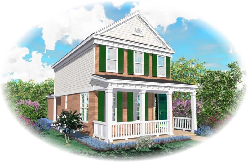 Front view of Coastal home (ThePlanCollection: House Plan #170-2890)