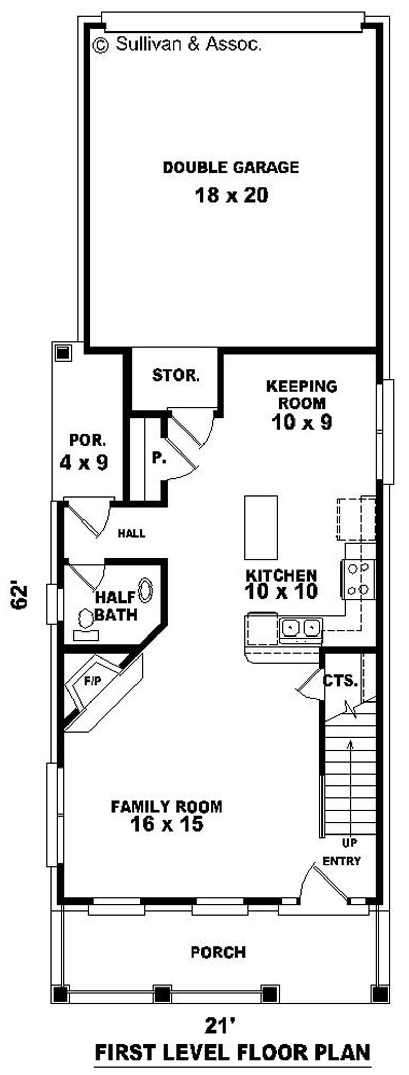 Floor Plan First Story of Coastal Plan #170-2890