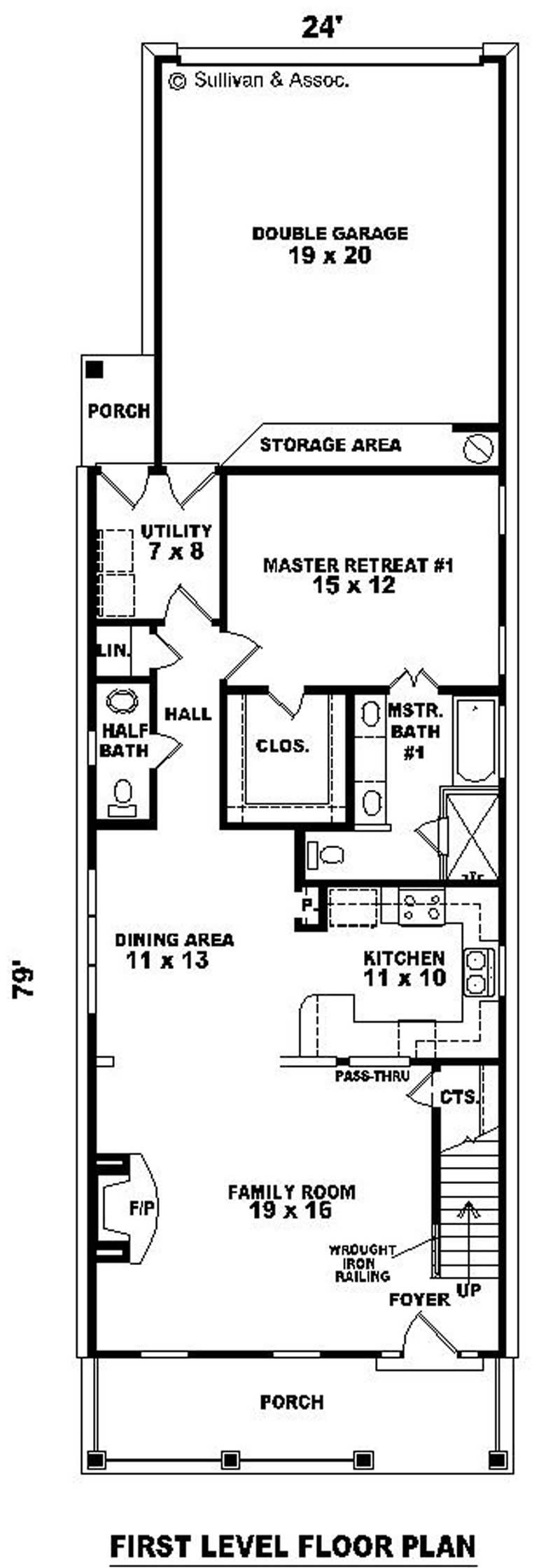 Floor Plan First Story of Coastal Plan #170-2899